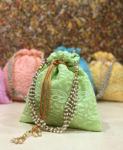 Borsa chikankari potli fatta - borsa, a