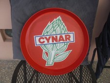 RARO ! VASSOIO METALLO RABARBARO CYNAR - diametro 30 - vintage secolo scorso