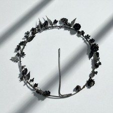 Aureola fiorita 18 cm metallo