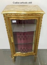 Vetrina Cristalliera Luigi XV Barocco Oro Tessuto Damascato Swarovski AL2783