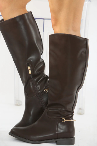Brown knee high boots womens - high,
