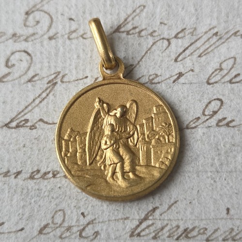 Medaglia angelo placcato oro - medaglia,