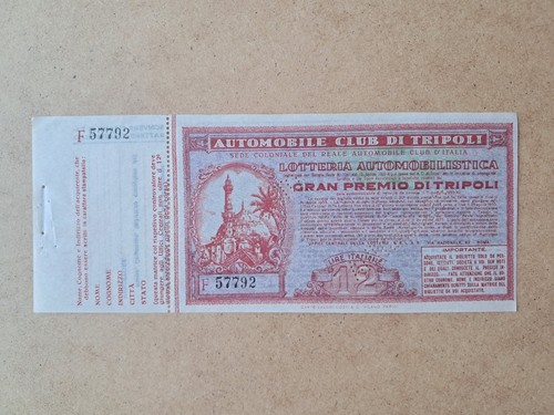 Biglietto lotteria tripoli - di,