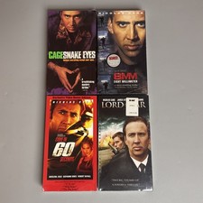 Lot 4 Sealed Nicolas Cage VHS Tapes - Snake Eyes 8mm Gone 60 Seconds Lords War