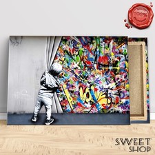 QUADRO GRAFFITI BANSKY OLTRE