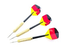 3x Freccette Germania 19g Parte Superiore Metallo Frecce Pvc-Schaft Bandiera Oro