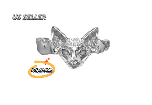 Anello gatto sphynx regolabile - anello,