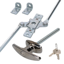 Maniglia a T cromata e due