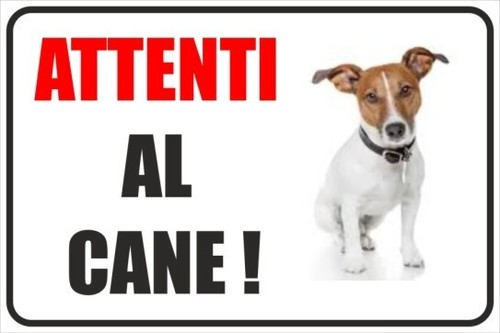 Cartello attenti cane targa - al,