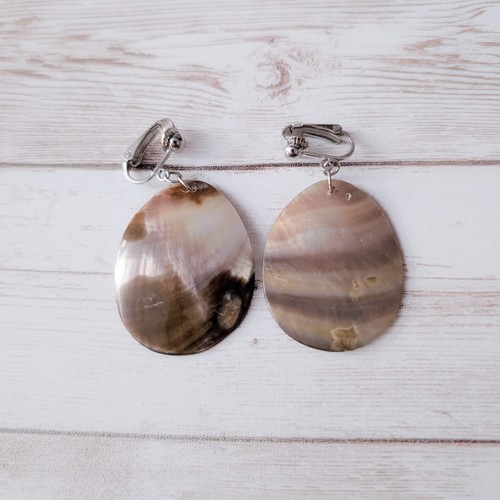 Vintage clip earrings brown - clip,