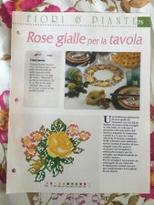 Schema punto croce Ricamo Fiori e piante Rose gialle per la tavola tovaglia