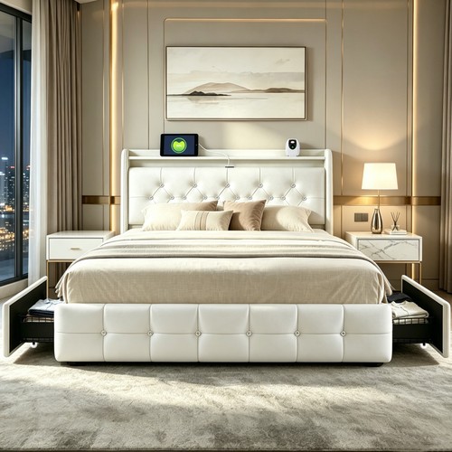 Letto 140 160x200 ecopelle - 140/160x200, cm