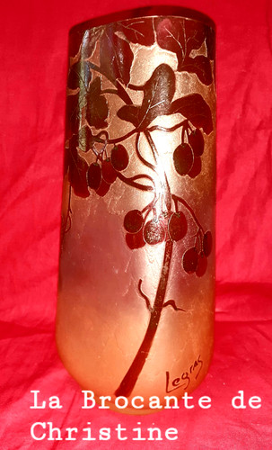 Legras françois vase - vase, rubis
