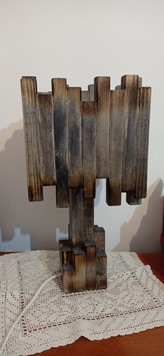 Lampada scultura legno - scultura,
