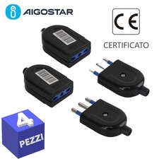 SPINA MASCHIO 16A E PRESA BIPASSO 16A VOLANTE PROLUNGHE ELETTRICHE 4 PEZZI