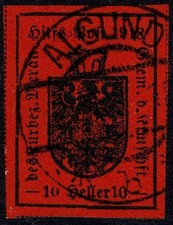 1918 EMISSIONI LOCALI MERANO 10 H. ROSSO MATTONE N° 11a USATO MF127550