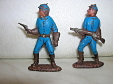 SOLDATINI CROMOPLASTO-CROMINI-65mm-NORDISTI A PIEDI-DUE PEZZI-BUONE CONDIZIONI