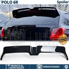 SPOILER Posteriore per VW POLO 5 6R 6C Alettone Cofano NERO Lucido Tuning ABS