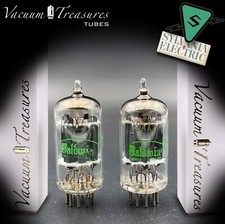 12AX7 ( ECC83 ) NOS SYLVANIA Gray Plate Halo Getter AMPLITREX Matched Tubes USA