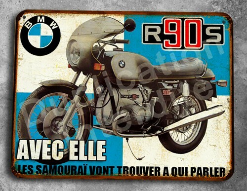 Plaque metal vintage bmw - metal,