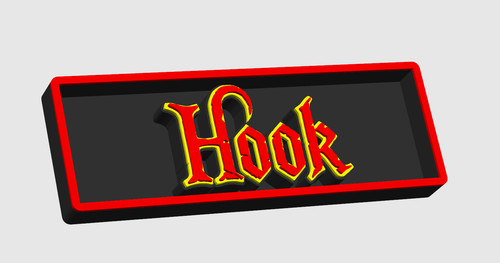 Hook insegna placca con - -, logo