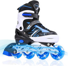 Pattini in Linea Regolabili per Bambini Ragazzi Ragazze Con Ruote Di Illuminazio