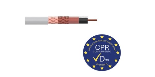 Cable coaxial interior - cable, blanco