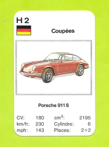 Carte porche 911 s - carte,
