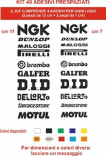 adesivi moto sponsor tecnici  pvc   40 pz  stickers scooter pirelli dunlop ecc