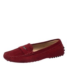 Tods Red Suede Leather Penny