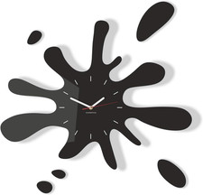 Grande Orologio Da Parete Moderno LA MACCHIA, Nero, Silenzioso, per I Bambini, S