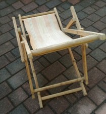 sedia sdraio piccolo bambini junior legno e tessuto vintage collezione raro