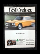Alfa Romeo 1750 GT Veloce Pubblicità Ritaglio AD 25x33,5 cm Epoca 1968