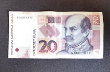 Splendida Banconota Croazia Hvatska 20 Davadeset Kuna 2001 Serie A5601187F Circ.