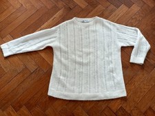 Maglione donna Zara lana alpaca bianco oversize nuovo