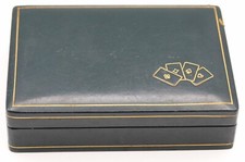 scatola mazzo carte da gioco vintage poker burraco porta carte legno pelle