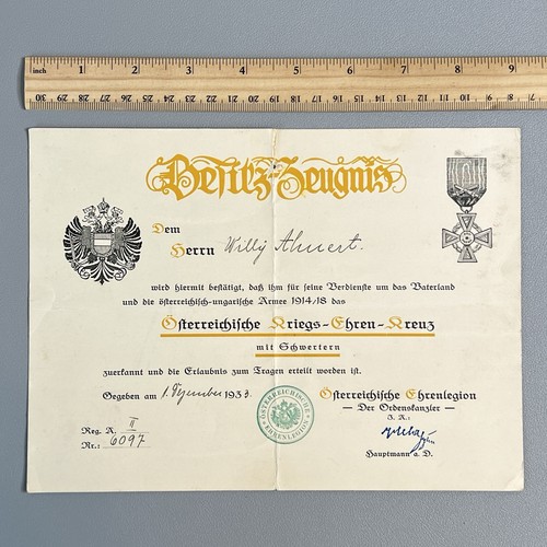 Vtg 1933 austria ehrenlegion - vtg,