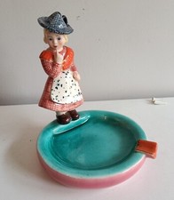 TREVIR VICENZA POSACENERE IN CERAMICA RAGAZZA  STATUINA ANNI 40 no lenci essevi