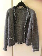 GIACCA DA DONNA TG 44 SANDRO FERRONE MODELLO CHANEL BIANCA BLU NUOVA GIACCHINO 