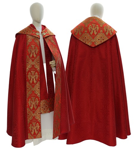 Piviale gotico rosso con stola - piviale,