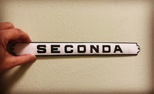 🔴Insegna Smaltata Vintage Targa Tabella Seconda Modernariato Bombata Treno