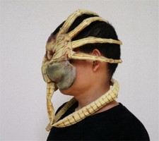 Maschera Facehugger alieno Halloween figura in lattice cosplay oggetti di scena maschera adulto casco CALDO