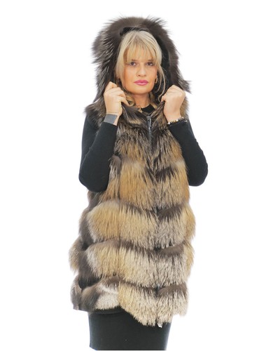 Smanicato gilet pelliccia