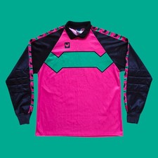 Uhlsport Goalkeeper shirt Size XL football 80s 90s vintage Pink Green Zenga