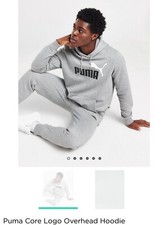 Puma Sportswear Core Logo Overhead Felpa con Cappuccio Uomo Donna Pullover Cardigan Taglia L