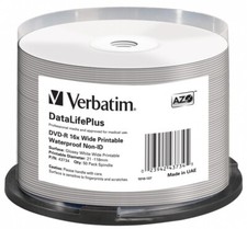100 x Verbatim 43734 DVD-R AZO 4,7 GB 16 X DL lucido impermeabile