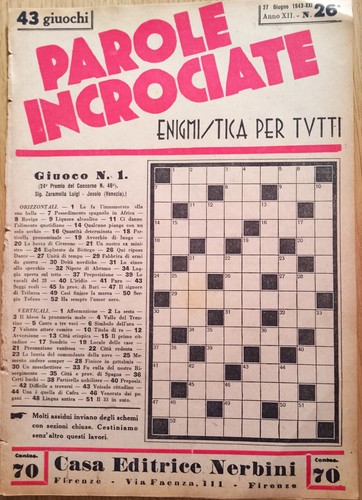 Parole incrociate 1943 - parole,
