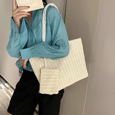 Borsa Tote Donna Paglia Grande