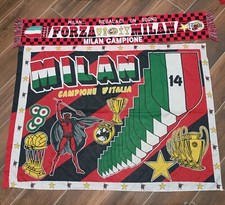 BANDIERINA BANDIERA FLAG SCIARPA NO ULTRAS VINTAGE MILAN CALCIO FOOTBALL 