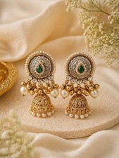 Kundan Jhumka placcato oro con